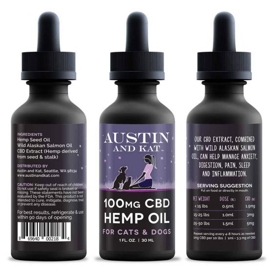 100mg CBD Hemp & Wild Salmon Oil for Dogs and Cats
