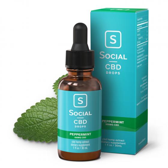 Social Drops: 500 mg Peppermint
